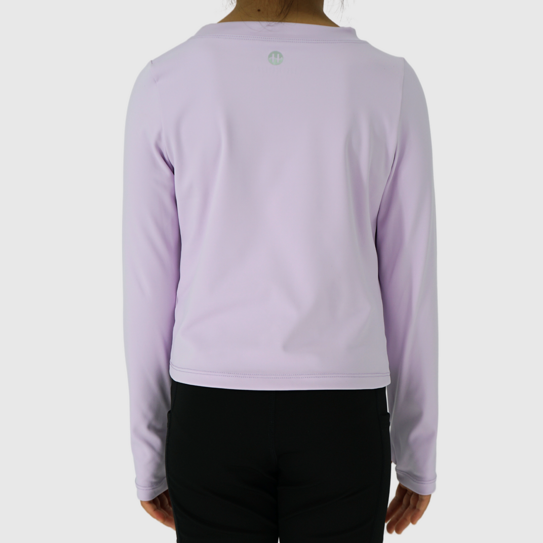 girls front knot long sleeve tee purple back