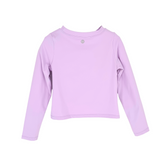 girls front knot long sleeve tee purple flatlay back