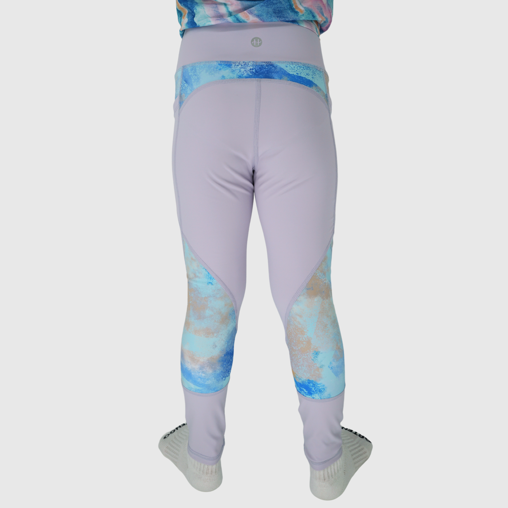 girls leggings with pockets purple back