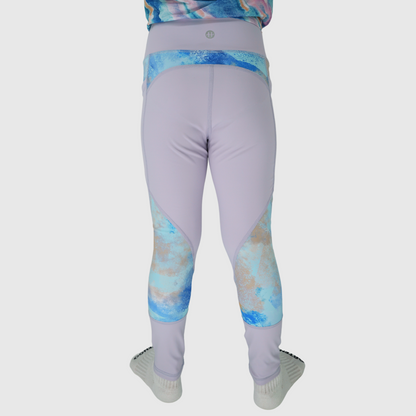 girls leggings with pockets purple back