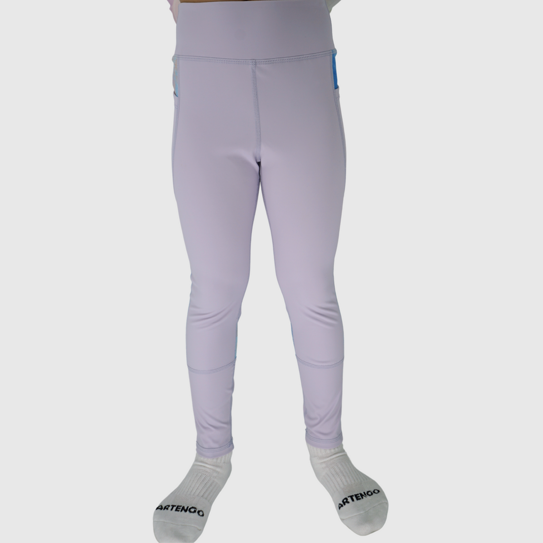 girls leggings with pockets purple front