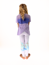 girls leggings with short sleeve tee back