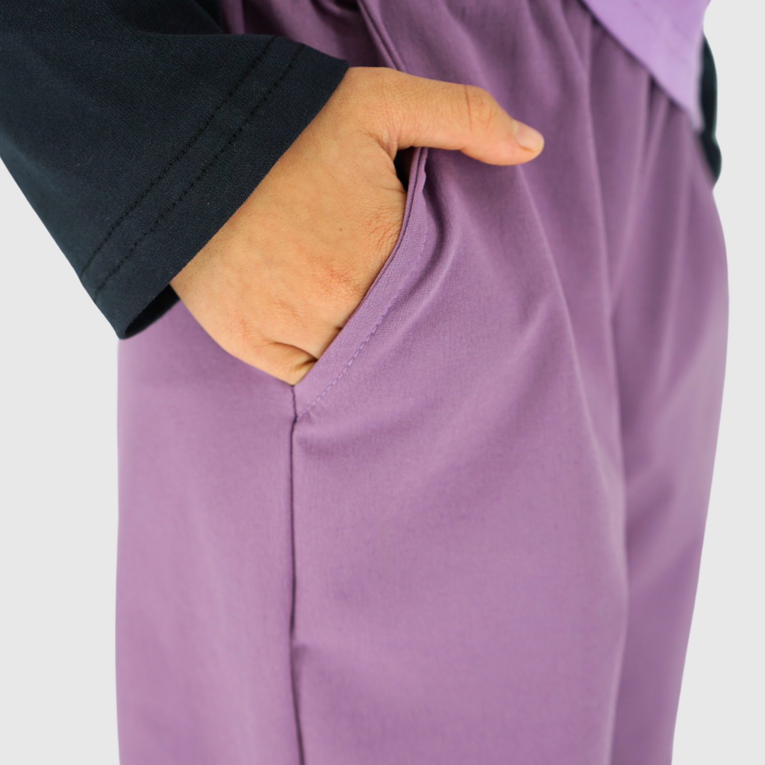 girls and boys weatherproof soft shell pants purple details