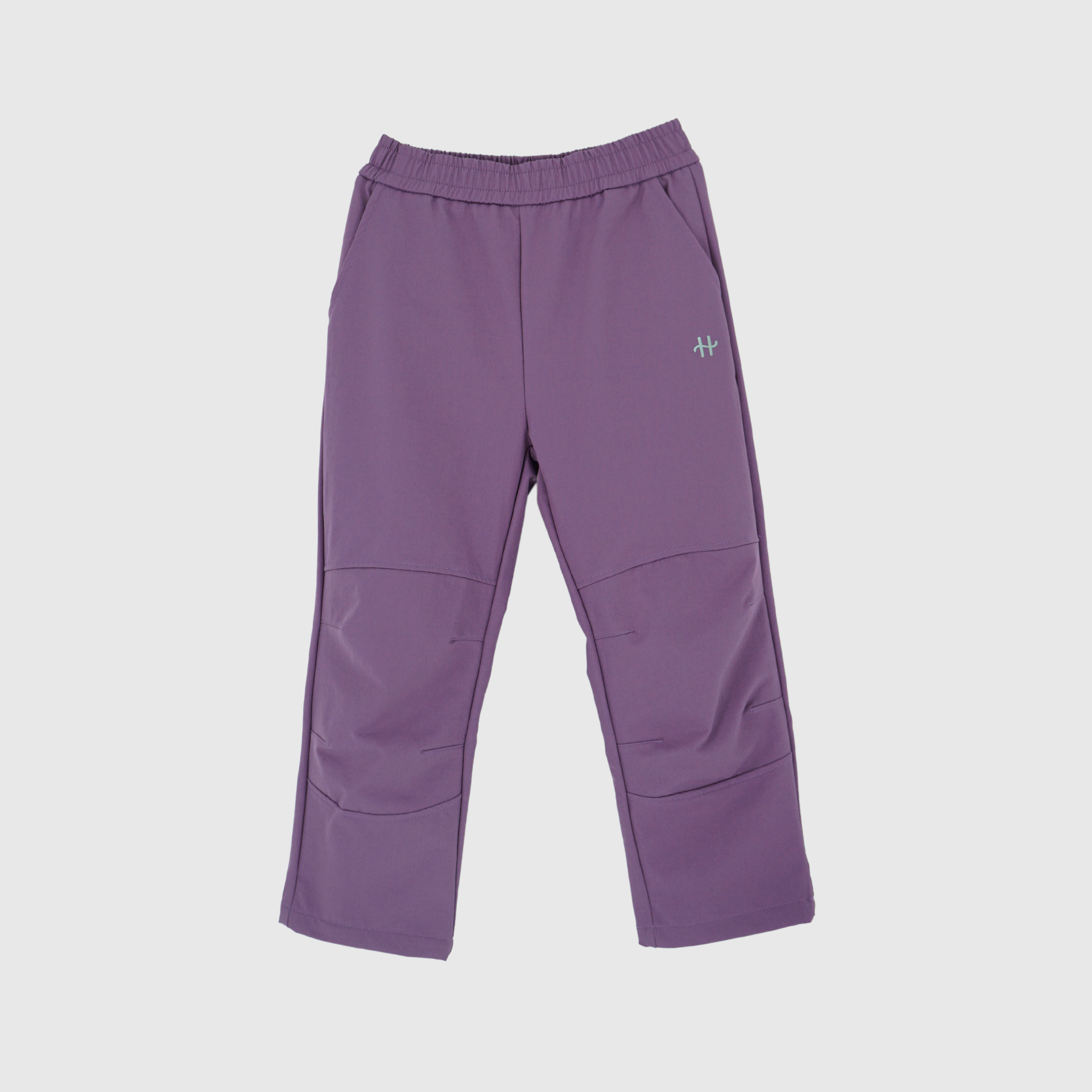 girls and boys weatherproof soft shell pants purple flatlay front
