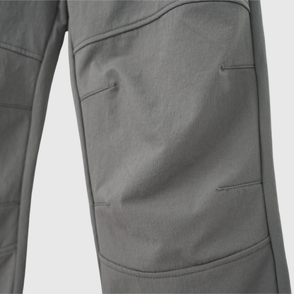 girls and boys outdoor soft shell pants gray knee details