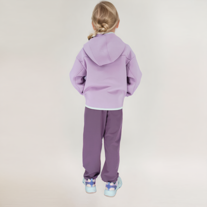 girls and boys zip hooded jacket back