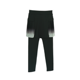 girls black leggings with pleated skirt flatlay front