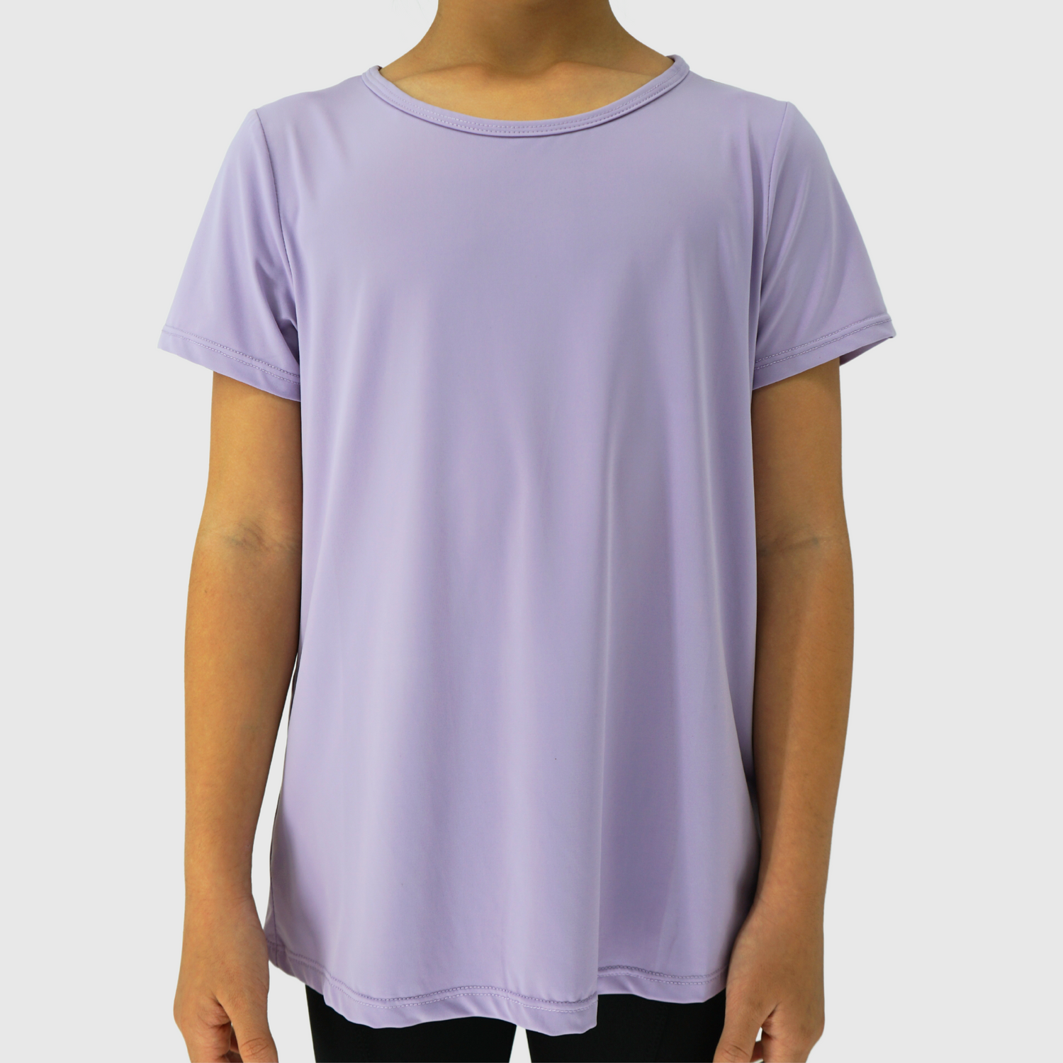 girls purple short sleeve tee quick dry